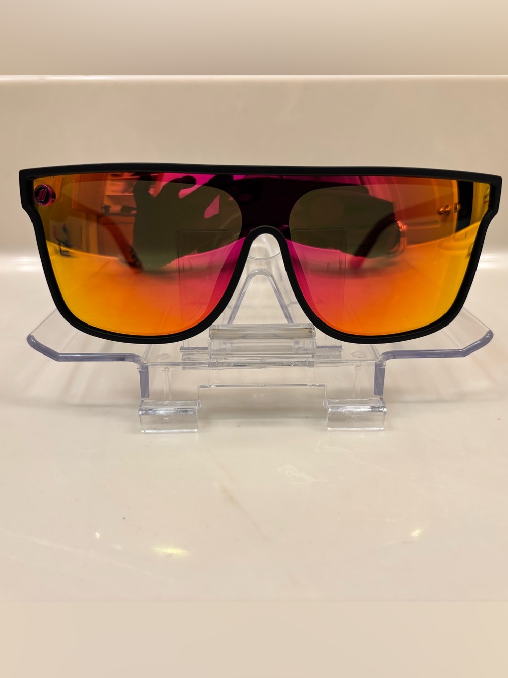 Blenders Midnight Emma women Polarized Mirrored Shield Sunglasses Black/Orange